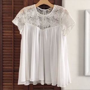 Show Me Your Mumu Lace + Chiffon Babydoll Top